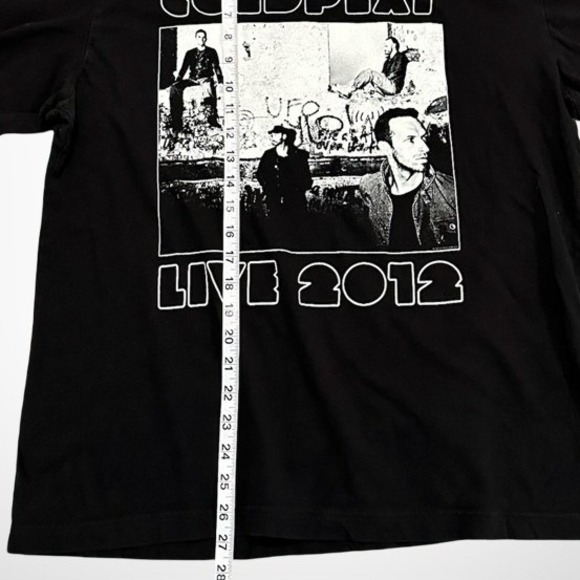 Coldplay Live 2012 Tour T-Shirt Double Sided Concert Merch Black Men's XL - Picture 5 of 6